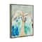 Stupell Industries Pair Blue Parakeets Birds Dotted Watercolor Detail Framed Floater Canvas Wall Art